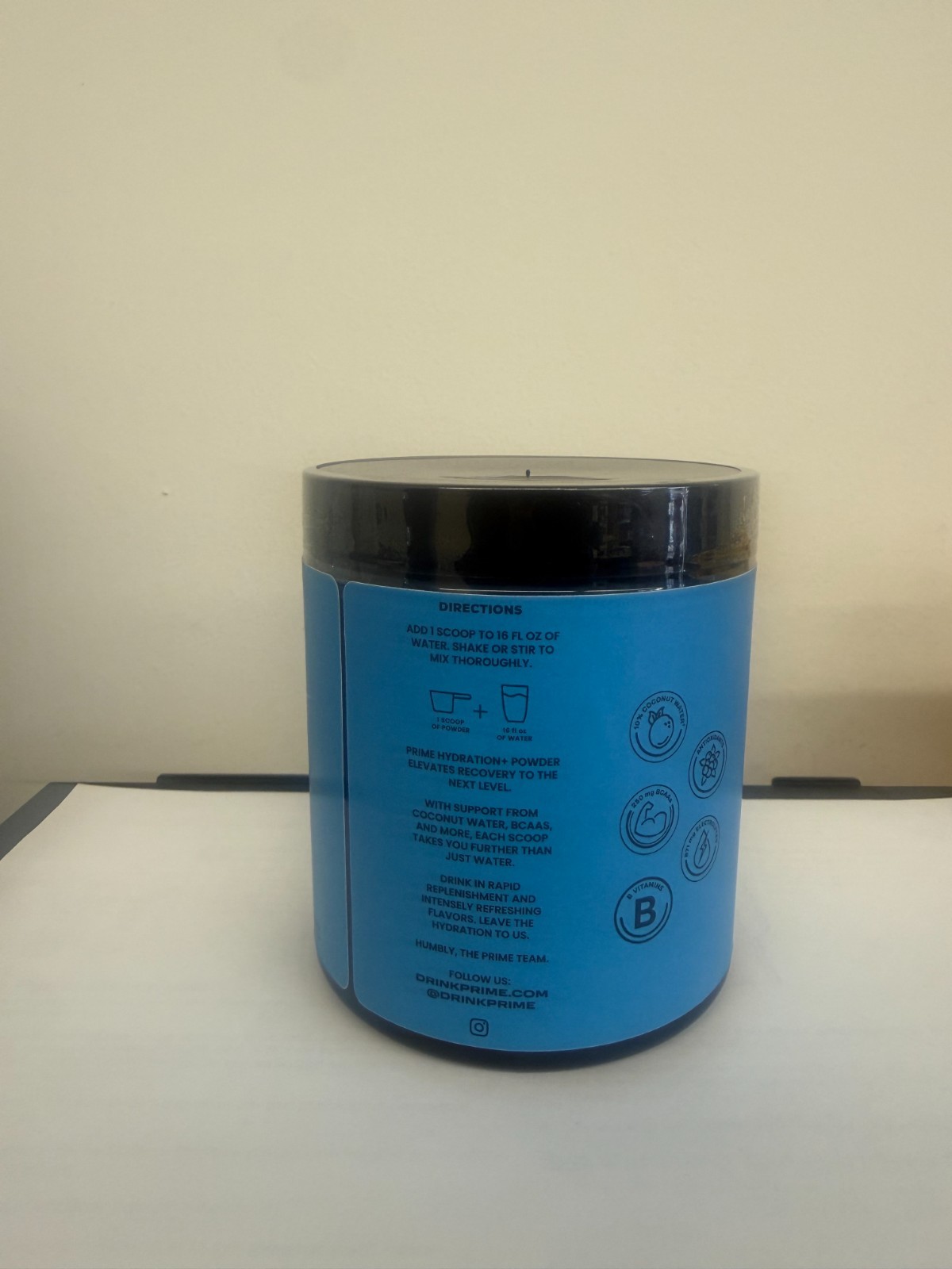 PRIME HYDRATION+ Powder Blue Raspberry, Caffeine-Free, Electrolyte Powder