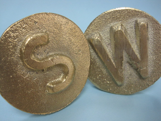Brass Concrete Utility Markers Water Residential commercial Curbs  "W" Lot of 50