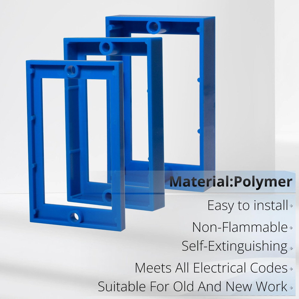 Single Gang Electrical Box Extender 1/4 inch Heat Resistant ABS Material