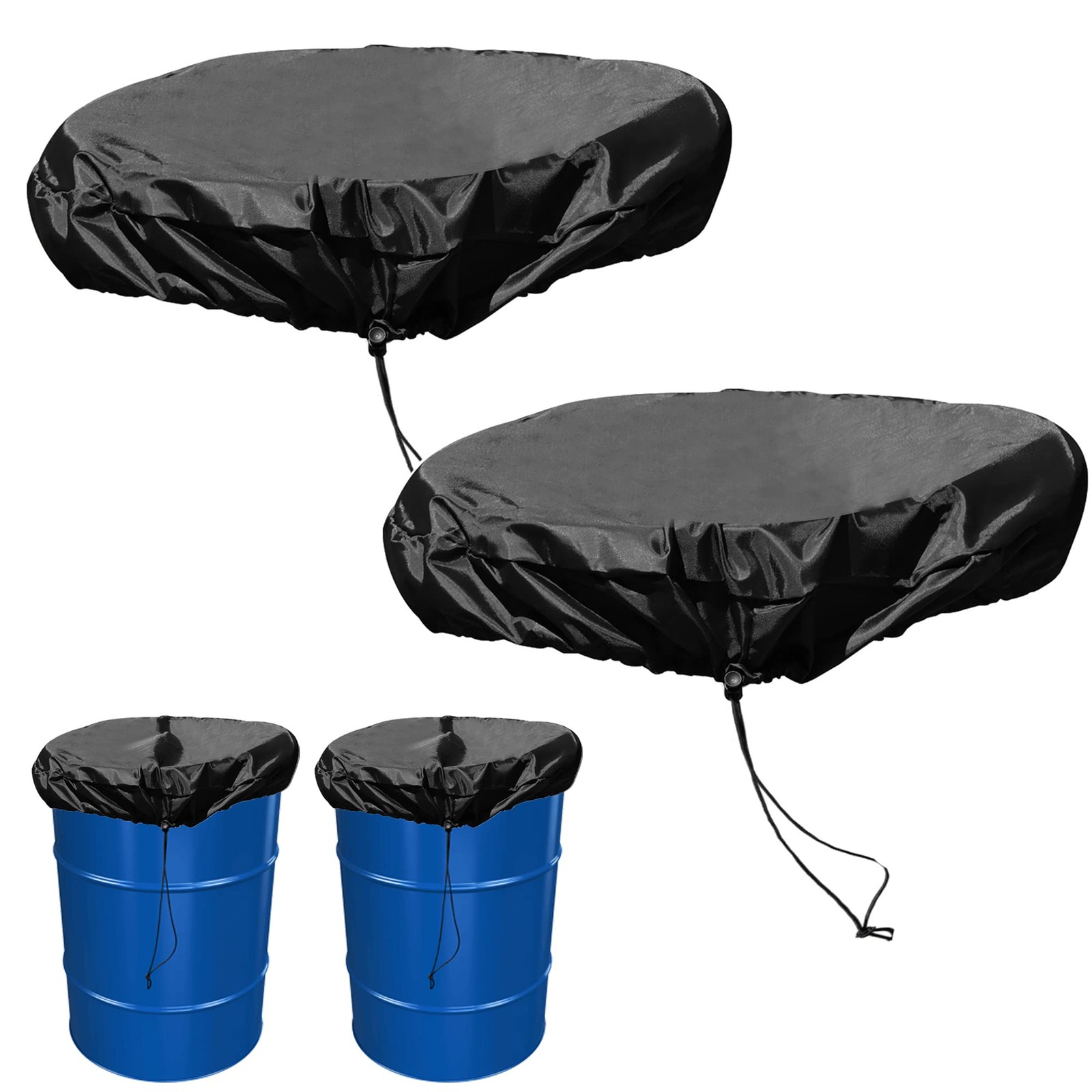 55 Gallon Drum Cover With Drawstring  Stretchable Adjustable Drum Cover for B...
