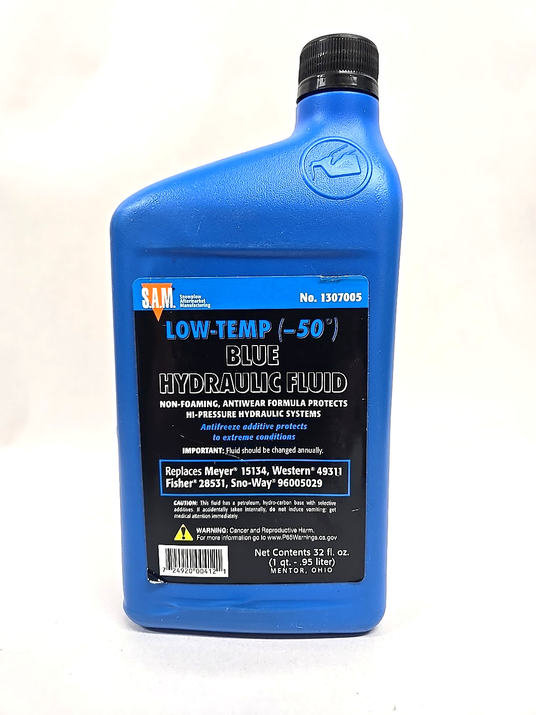 SAM LOW TEMP (-50) BLUE HYDRAULIC FLUID 1307005 1QT Wester Fischer Sno-Way Meyer