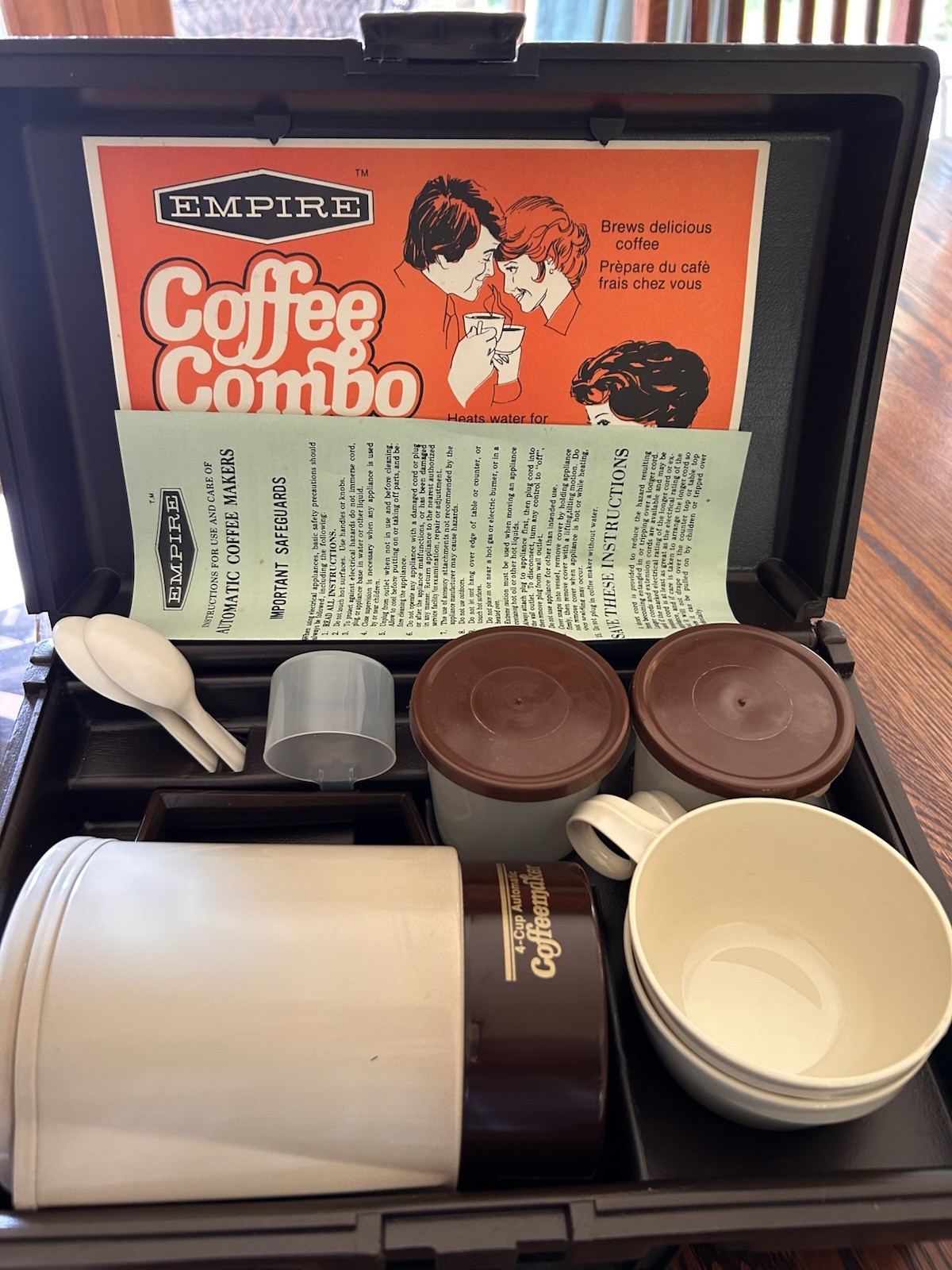 NOS VTG EMPIRE Coffee Quickie Travel Kit Electric Brewer Maker 2 Cup