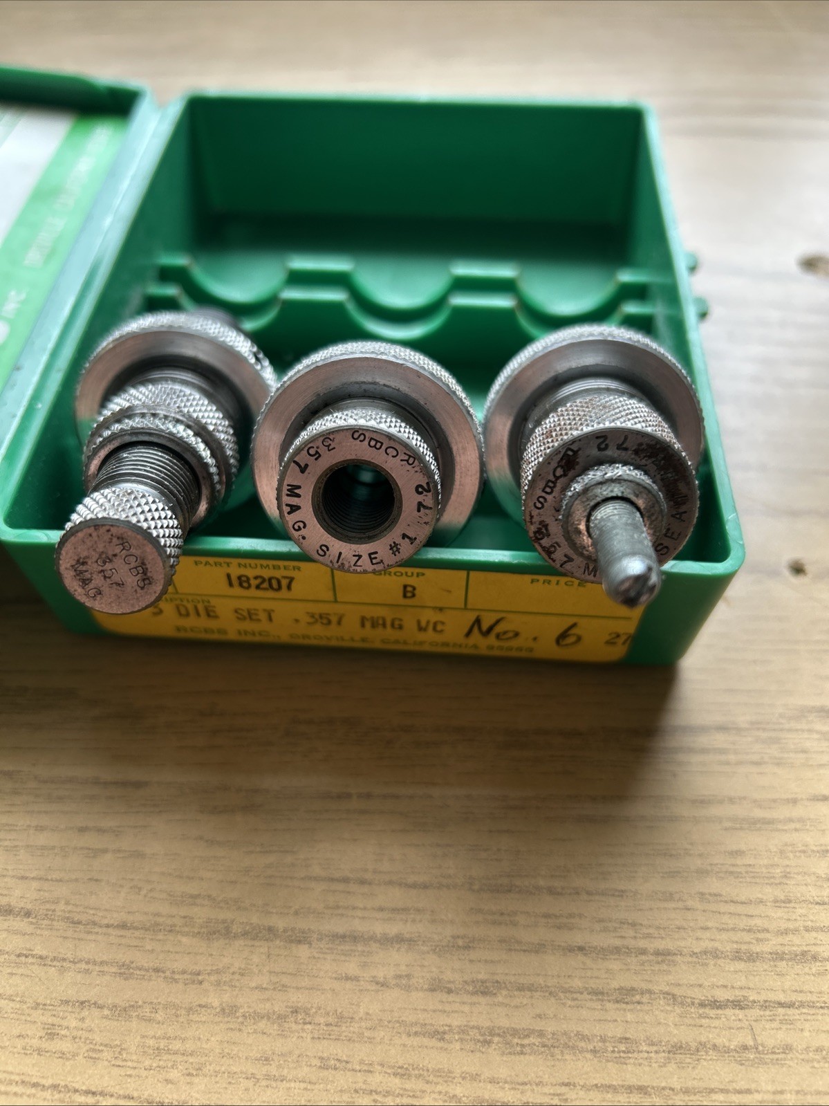 RCBS PRECISIONEERED .357 MAGNUM WC RELOADING DIE SET, GROUP B # 18207