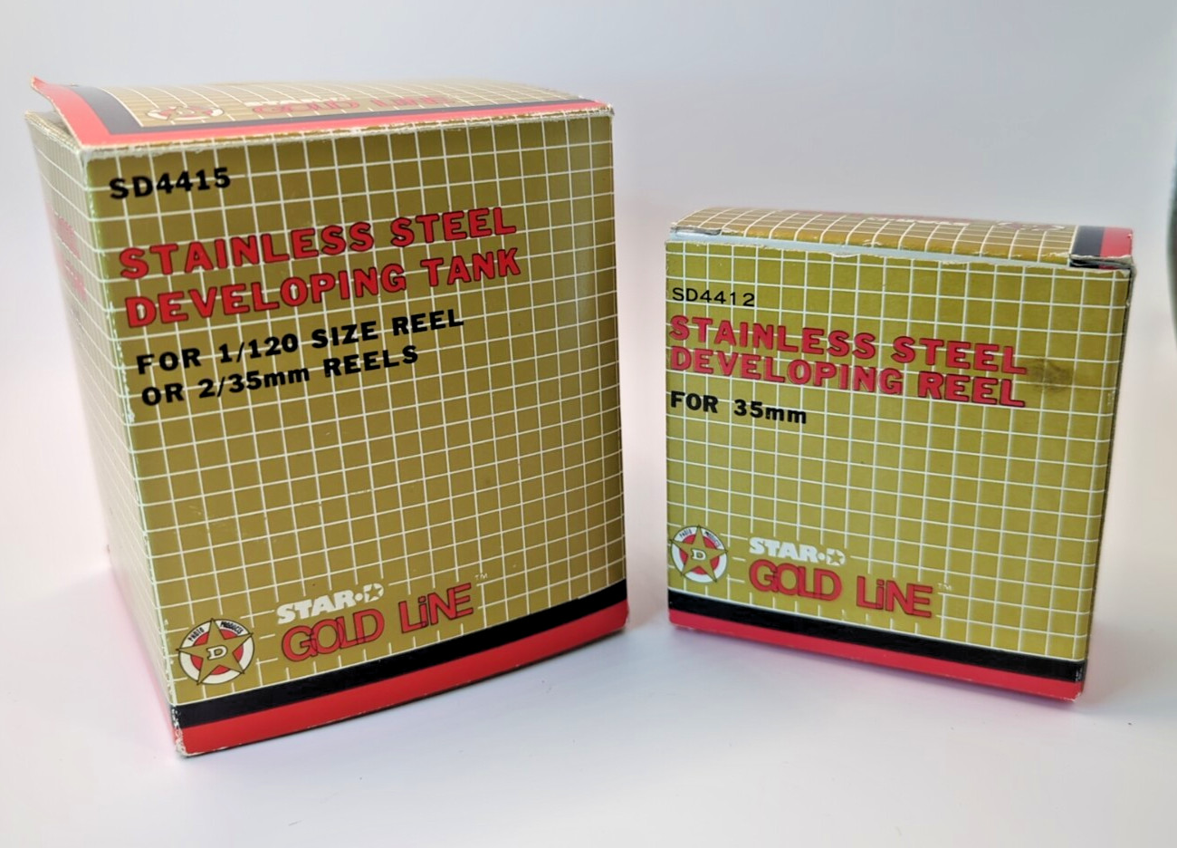 Star-D Goldline Stainless Steel Developing Tank/2 35mm #SD4415 Dev. Reel #SD4412