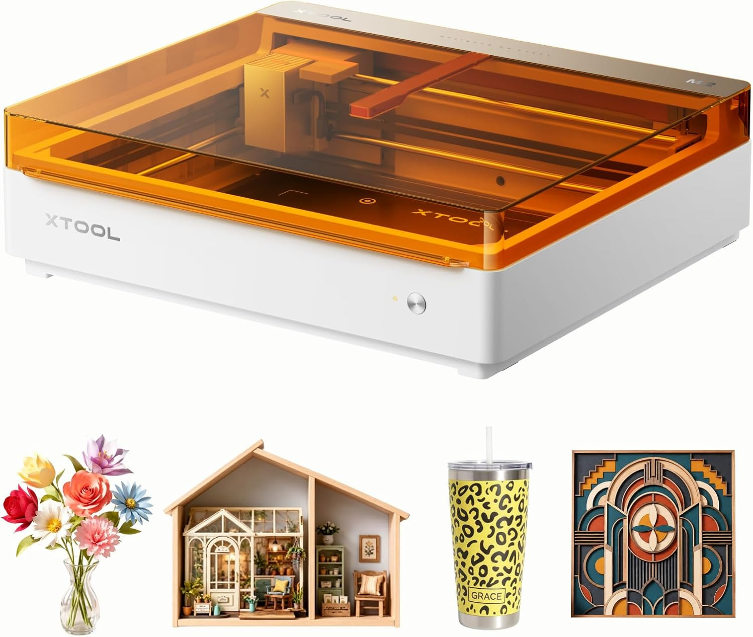 Xtool M2 10W Laser Engraver, Built-In Dual Cameras, Class 1 Enclosed Safe Laser