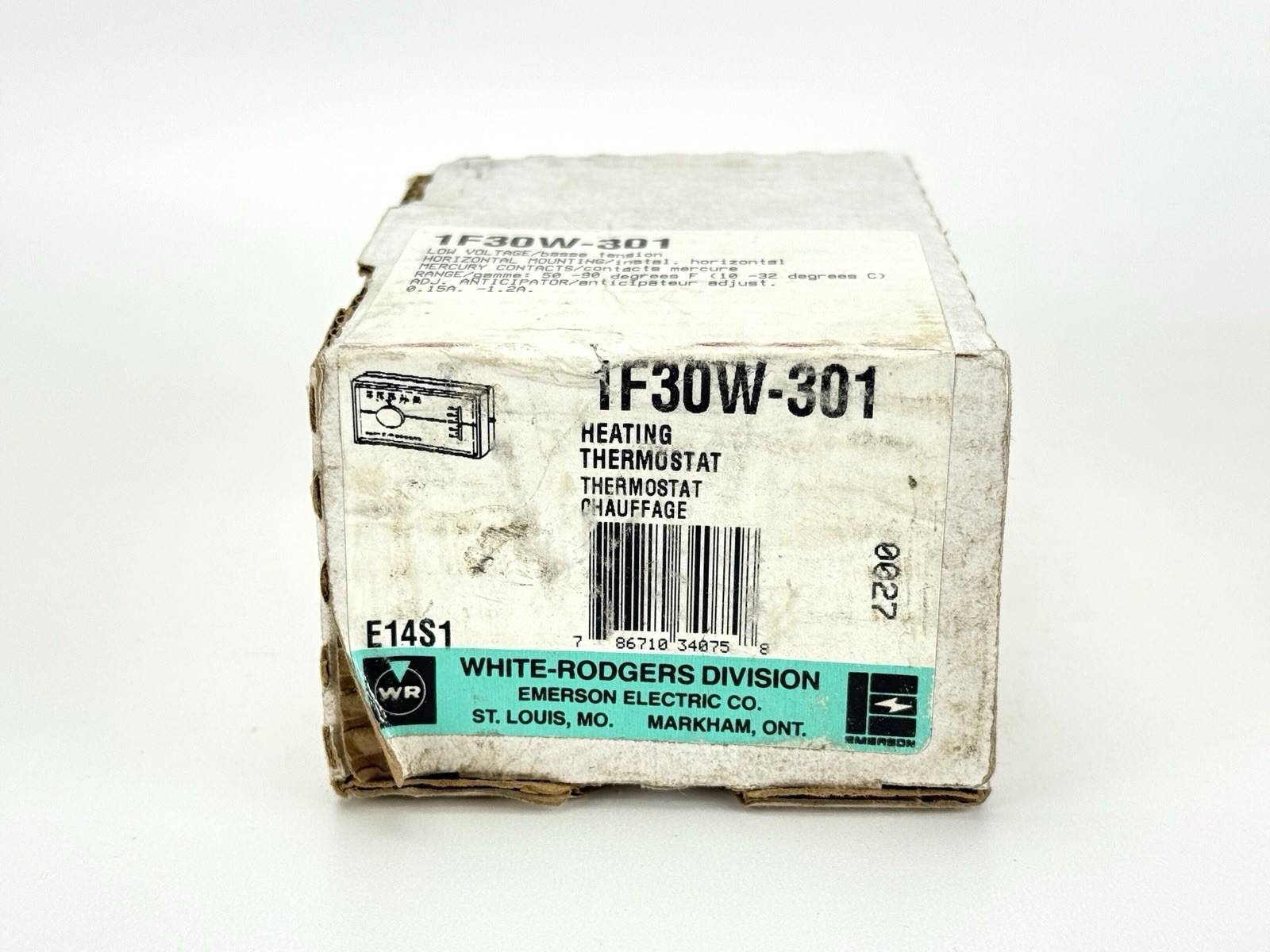 New White Rodgers 1F30W-301 Heating Mechanical Thermostat 24 VAC 30 MAX