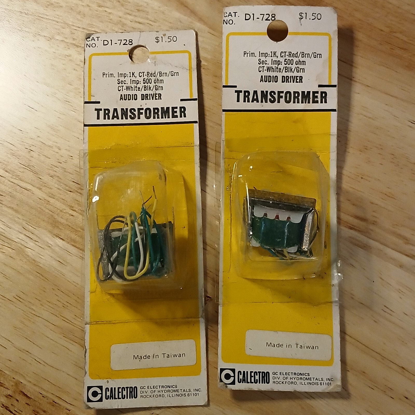 1960's Pair Vintage Calectro Audio Mini Transformers 500 ohm Audio Driver D1-728