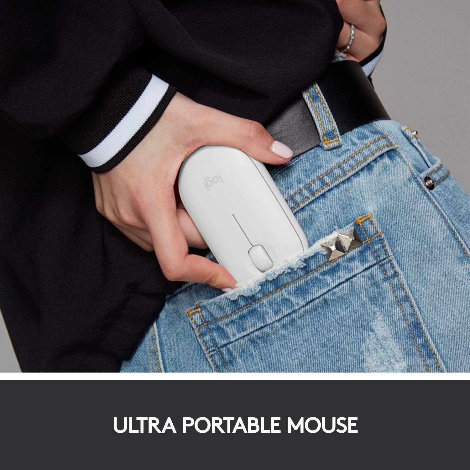 Logitech Slim Wireless Bluetooth Mouse for Mac Off-White Lightweight