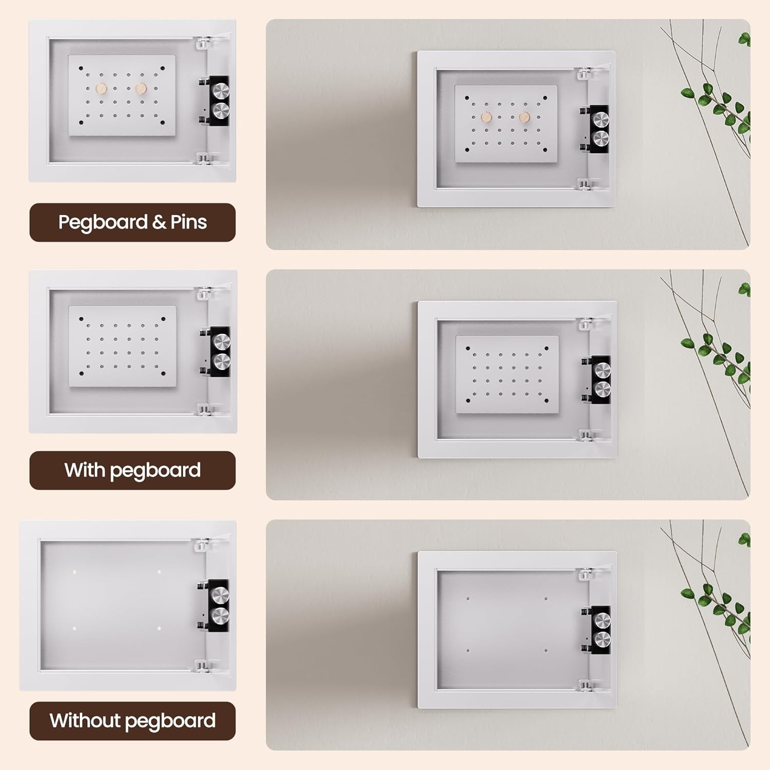 Small Hidden In Wall Safe Between 16" Studs, 0.327 cu ft Security Floor Safe wit