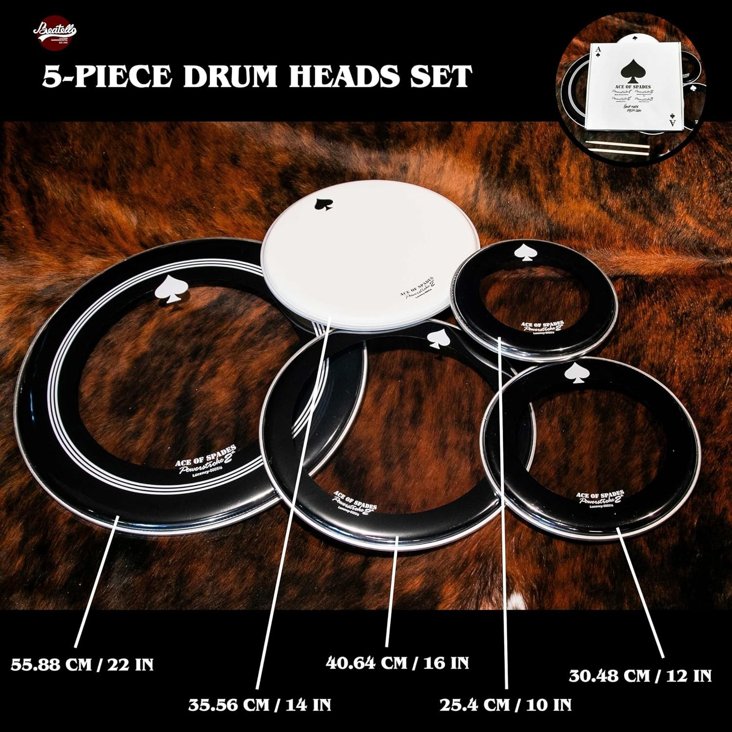 New Drum Head Set Double Ply Oil Bass Tom Snare Heads With Sticks Key