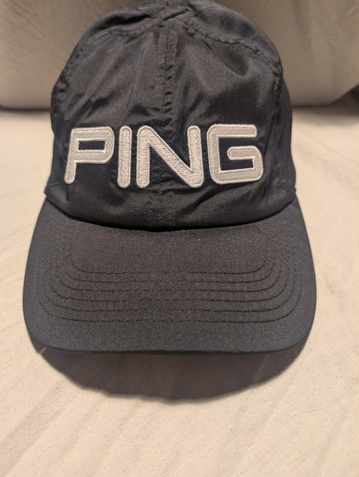 Ping Cap Hat Unisex Adjustable Black Polyester Spandex Blend Sensorcool. T4