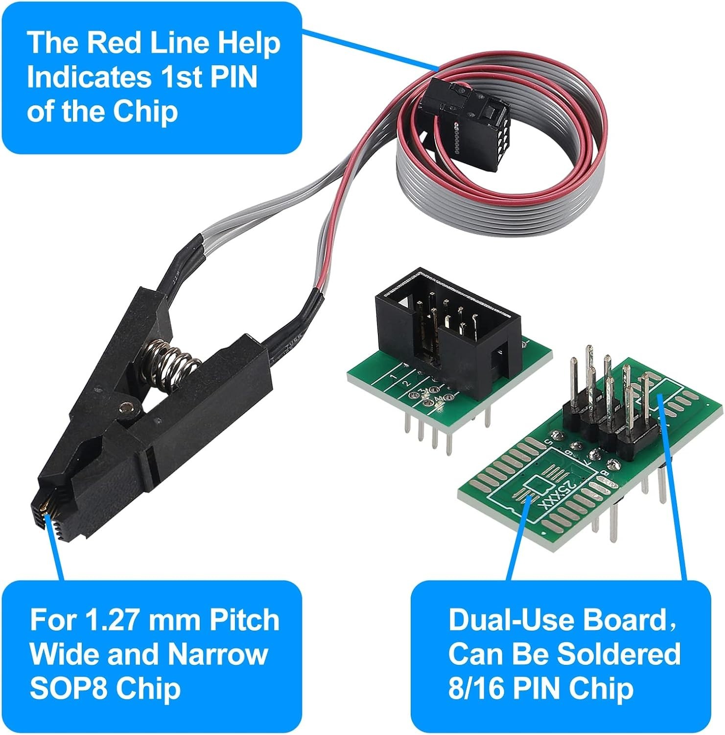 Efficient CH341A USB Programmer & SOIC8 Clip for In-Circuit EEPROM Programming