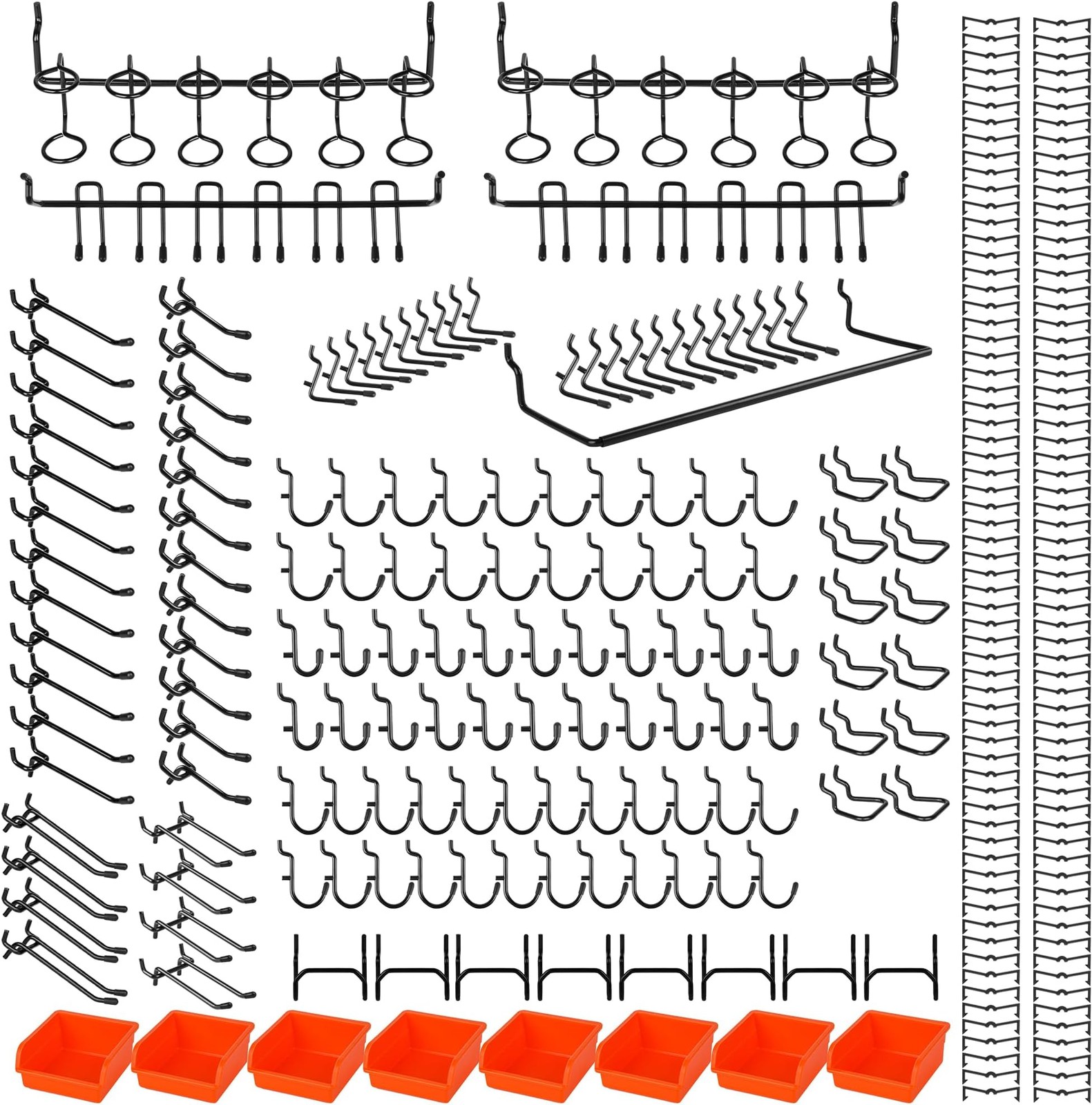 296 PCS Extra Thick 0.2'' Pegboard Hooks for 1/4" Peg Board Hanging Tools, He...