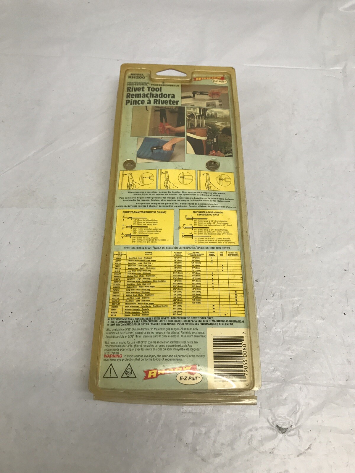 ARROW "E-Z PULL" RH200 PROFESSIONAL RIVET TOOL NOS