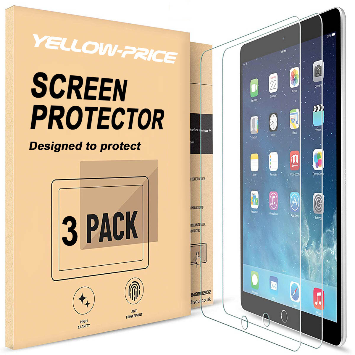 [Fit For iPad 2/3/4 Mini] [3Pcs] Screen Protector Films, Case&Pencil Friendly