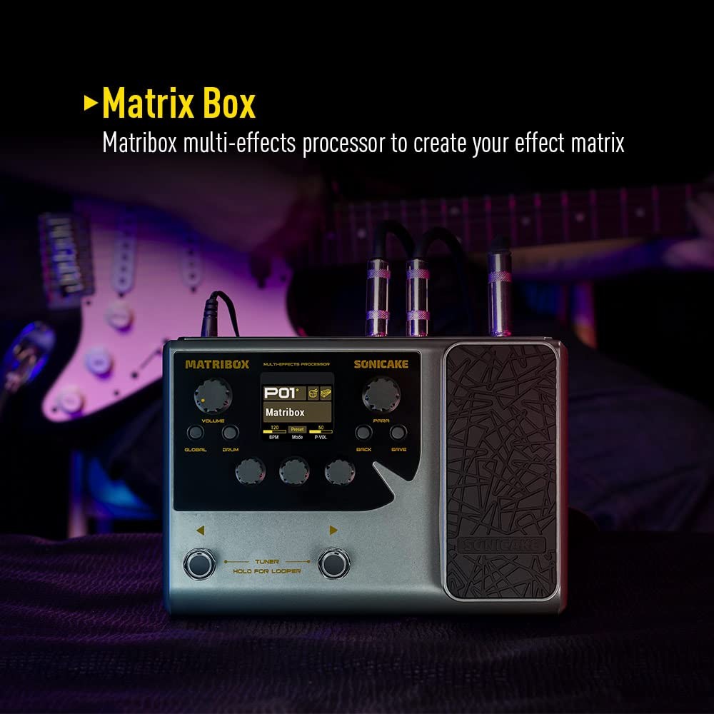 SONICAKE Multi Effects Processor with Expression Pedal Guitar Bass Amp Modeling