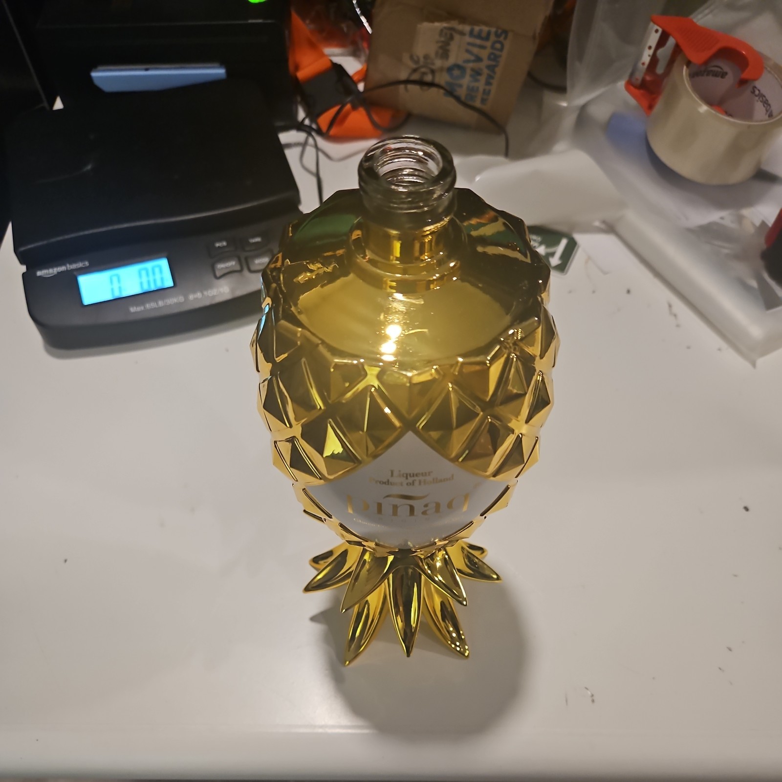 Pinaq Yellow #5 Pineapple Liqueur 750ml Bottle Bar Display - EMPTY
