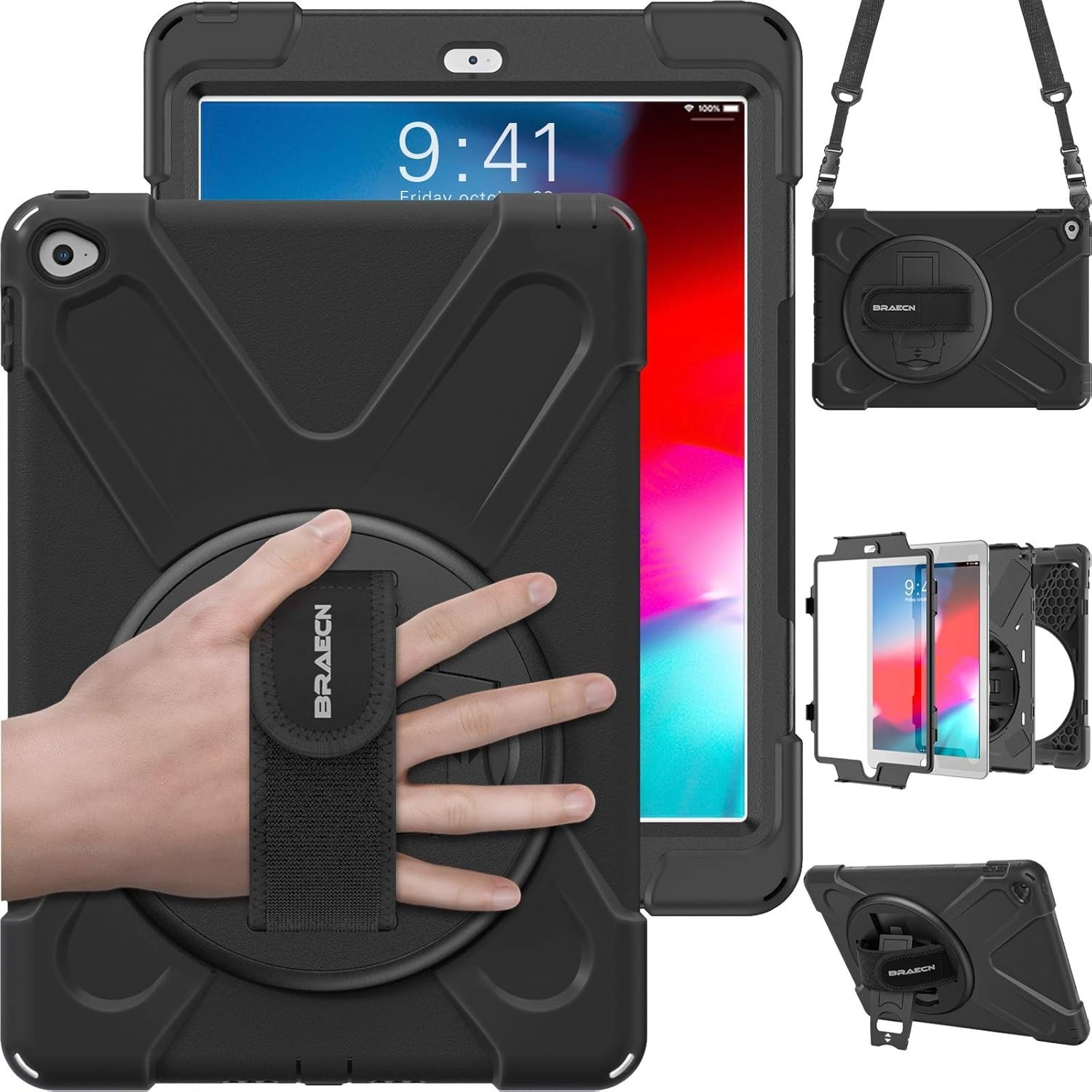 Heavy Duty Shockproof Case for iPad Air 2 9.7 Inch 2th Generation (2014) - black