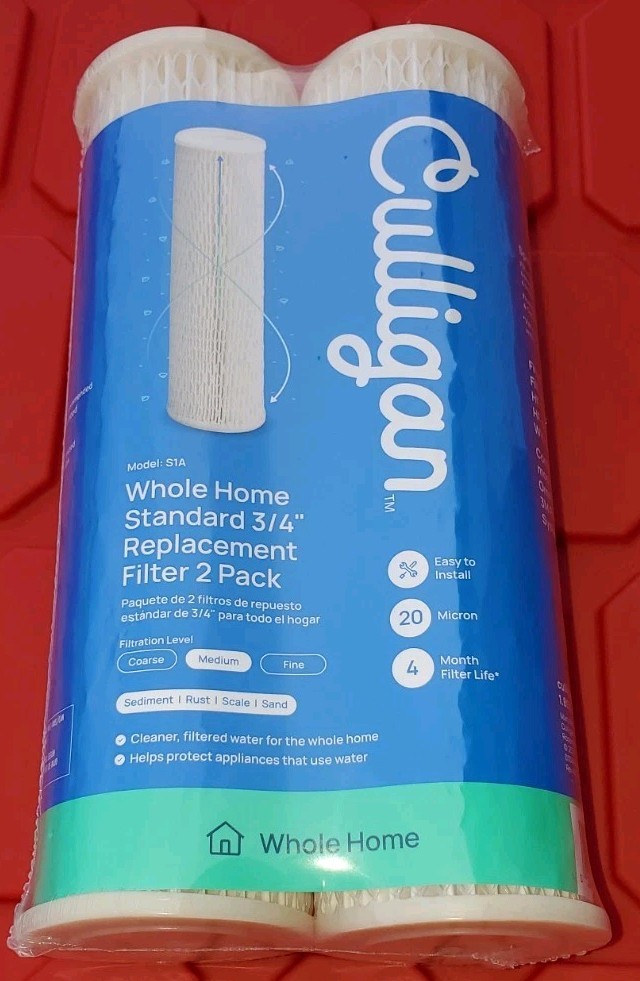 Culligan S1A Whole House Water Filter Replacement Cartridge 2 Pack 20 Micron