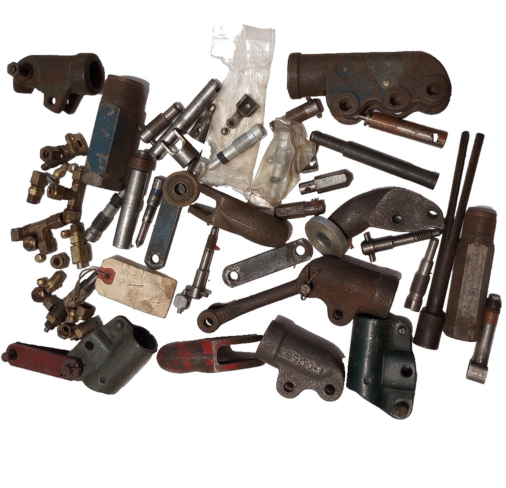 Shop Drawer Lot Vtg. Brass Fittings Etc Cast Iron /Metal Hydraulic Jack Parts +