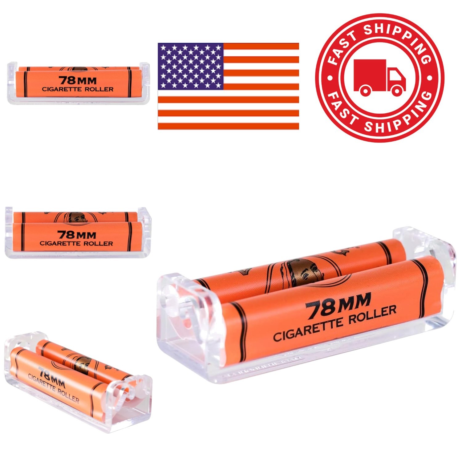 Cigarette Roller 78mm Portable Lightweight Plastic Design for Easy Use