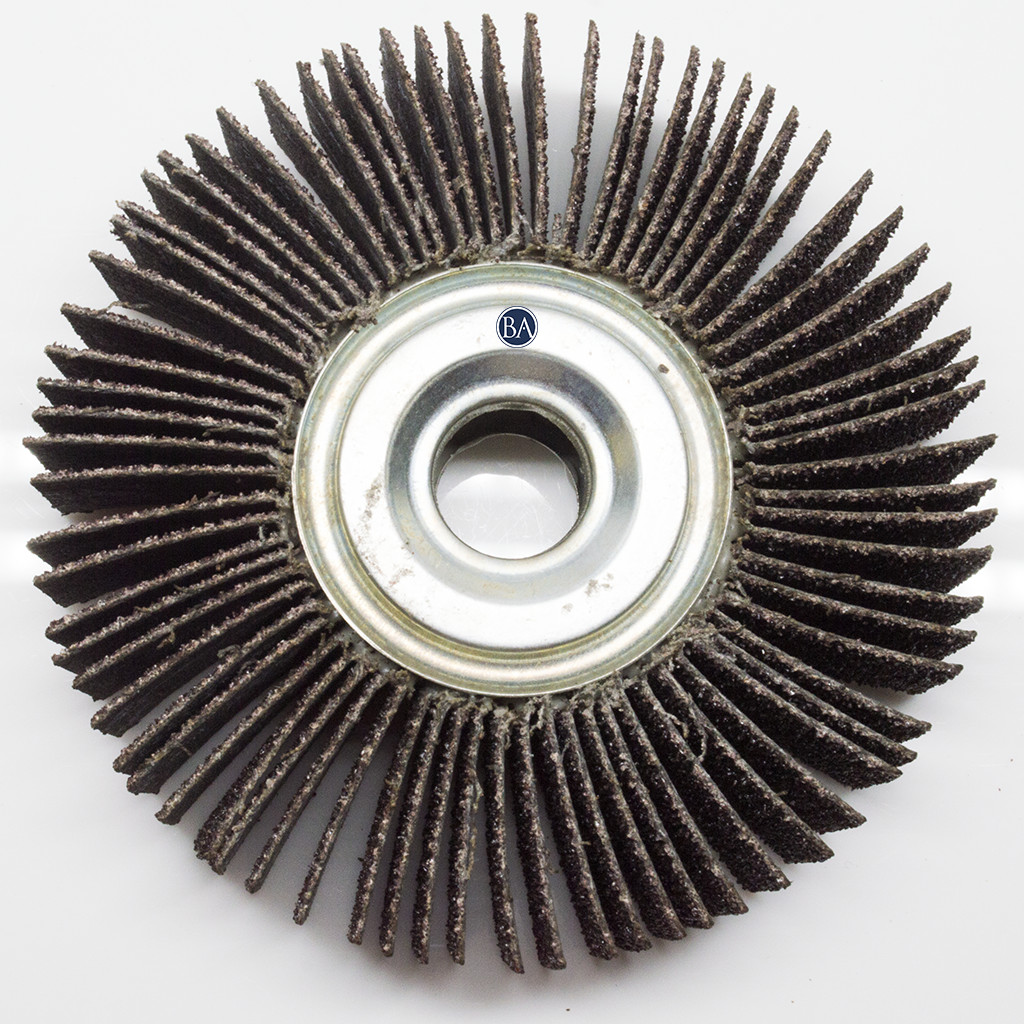 4" x 1" x 5/8" Unmounted Bench Grinder Flap Wheel - 1 Piece