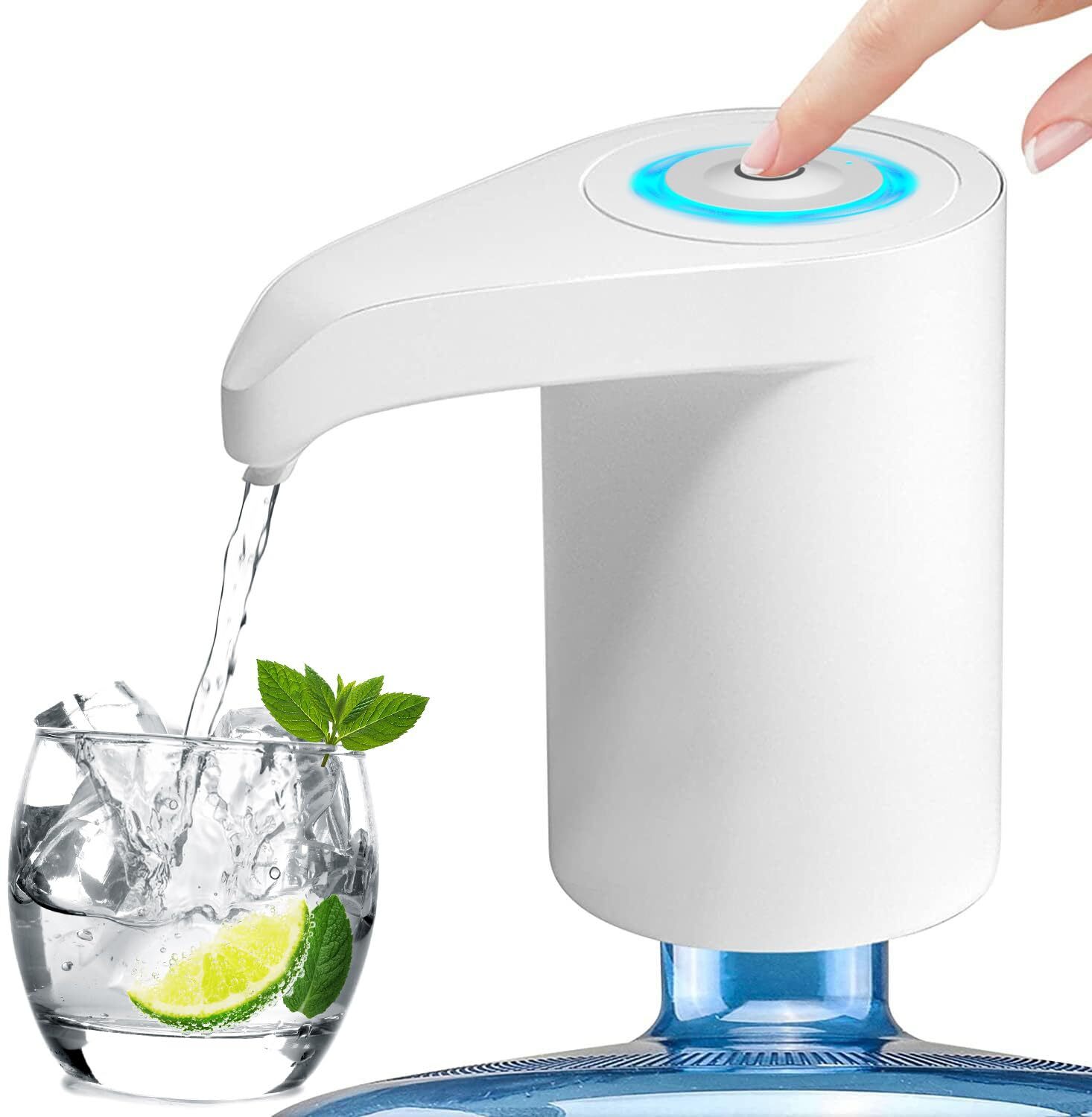USB Water Bottle Pump for 5-Gallon Jugs, Portable Dispenser for Home & Camping