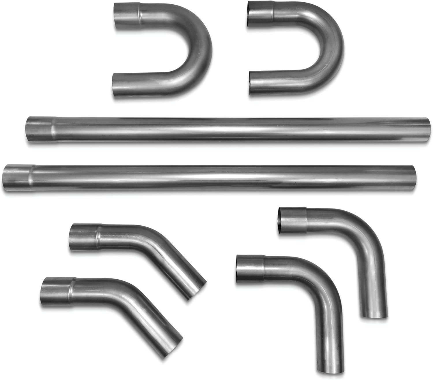 3 Inch Exhaust Pipe Kit Mandrel Bend 8Pcs 45 90 Straight U-Bend DIY 3in