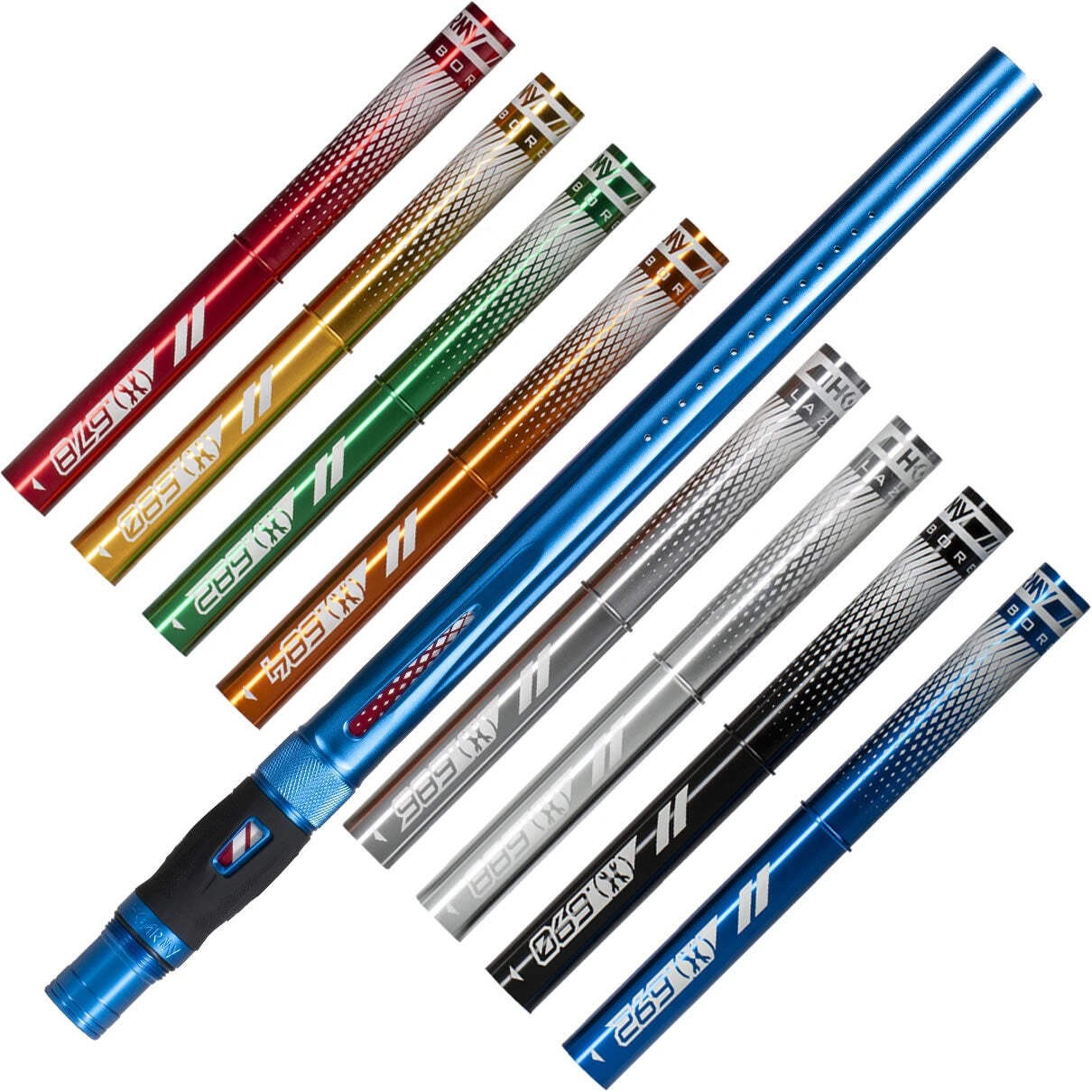 HK Army LAZR Barrel Kit - Color Inserts - Cocker Threads - Dust Blue