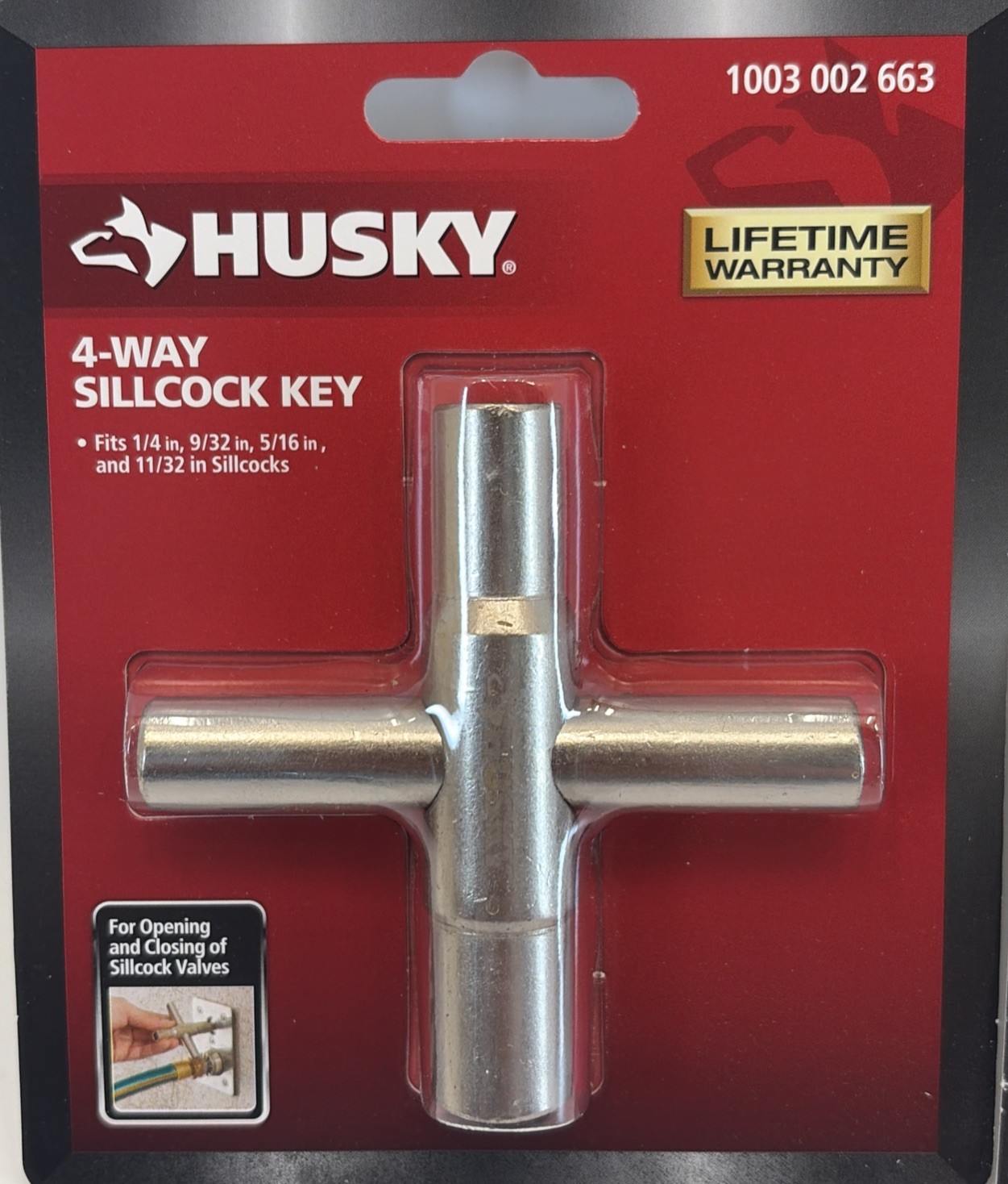 Five Husky Sillcock Keys 4Way Multiple Sizes New In Packages 5 Pack Case