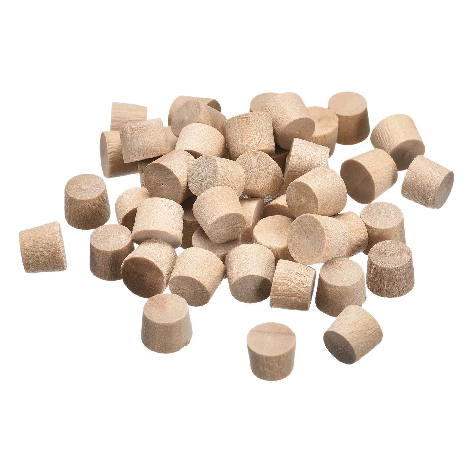 50Pcs Flat Head Wood Plugs, 11/32 Inch Wooden Button Wood Plugs Screw Covers