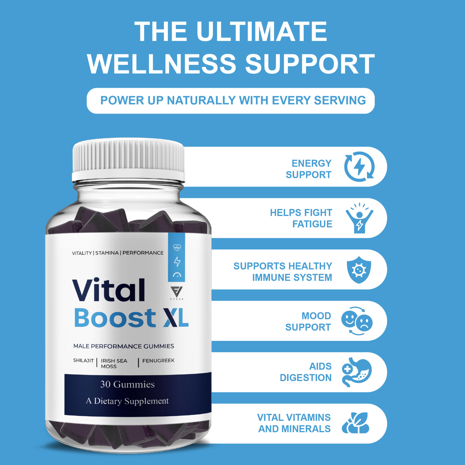 (2 Pack) Vital Boost XL Performance Supplement, VitalBoost XL (60 Gummies)