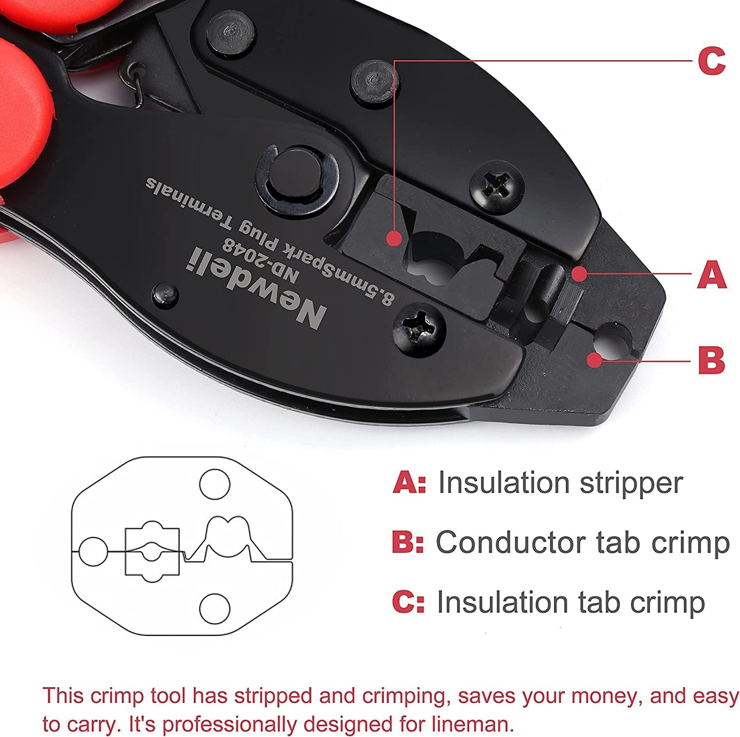 25-Piece Ratchet Spark Plug Wire Crimper Tool Set