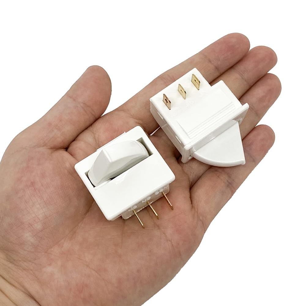 2Pcs Refrigerator Door Light Switch 3Pin Momentary Fridge Switch Compatible