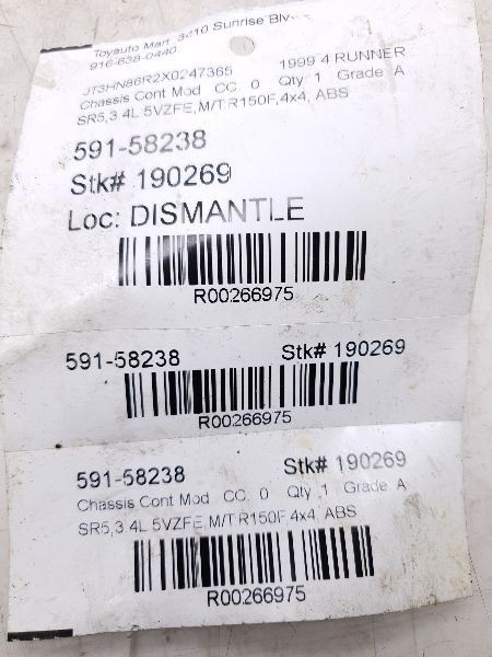 Chassis ECM ABS Right Hand Dash 4WD Fits 96-00 4 RUNNER