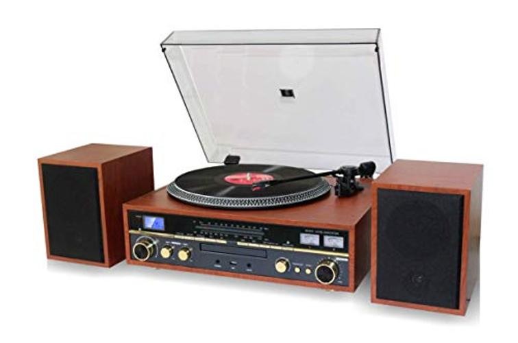 TechPlay Commander, Turntable w/Pitch Control, CD Player, Amplifier W/VU Wood