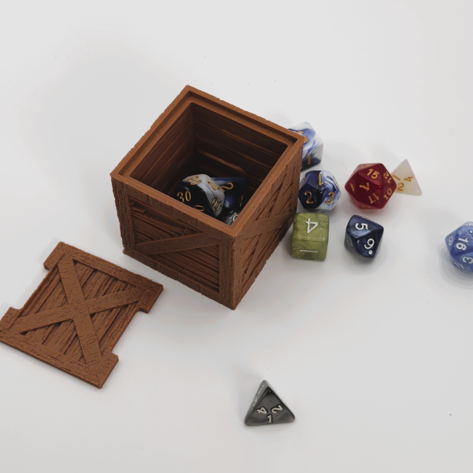 Dice Vault Crate Box for 2 Sets – DnD Organizer, RPG Dice Holder