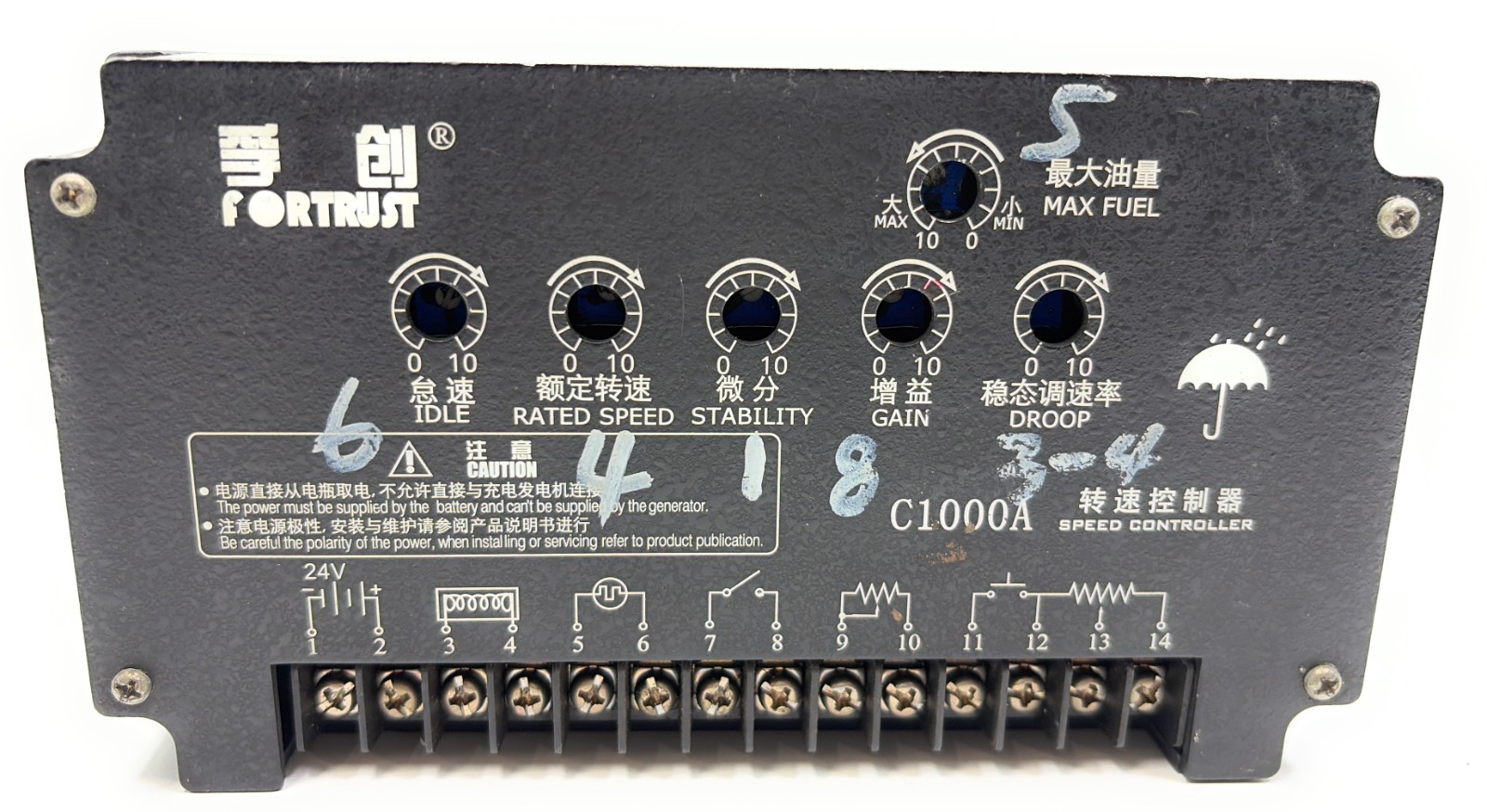 Fortrust C1000A SPEED CONTROLLER UNIT Mfg. No. FD1128788 VOLTAGE DC 24V