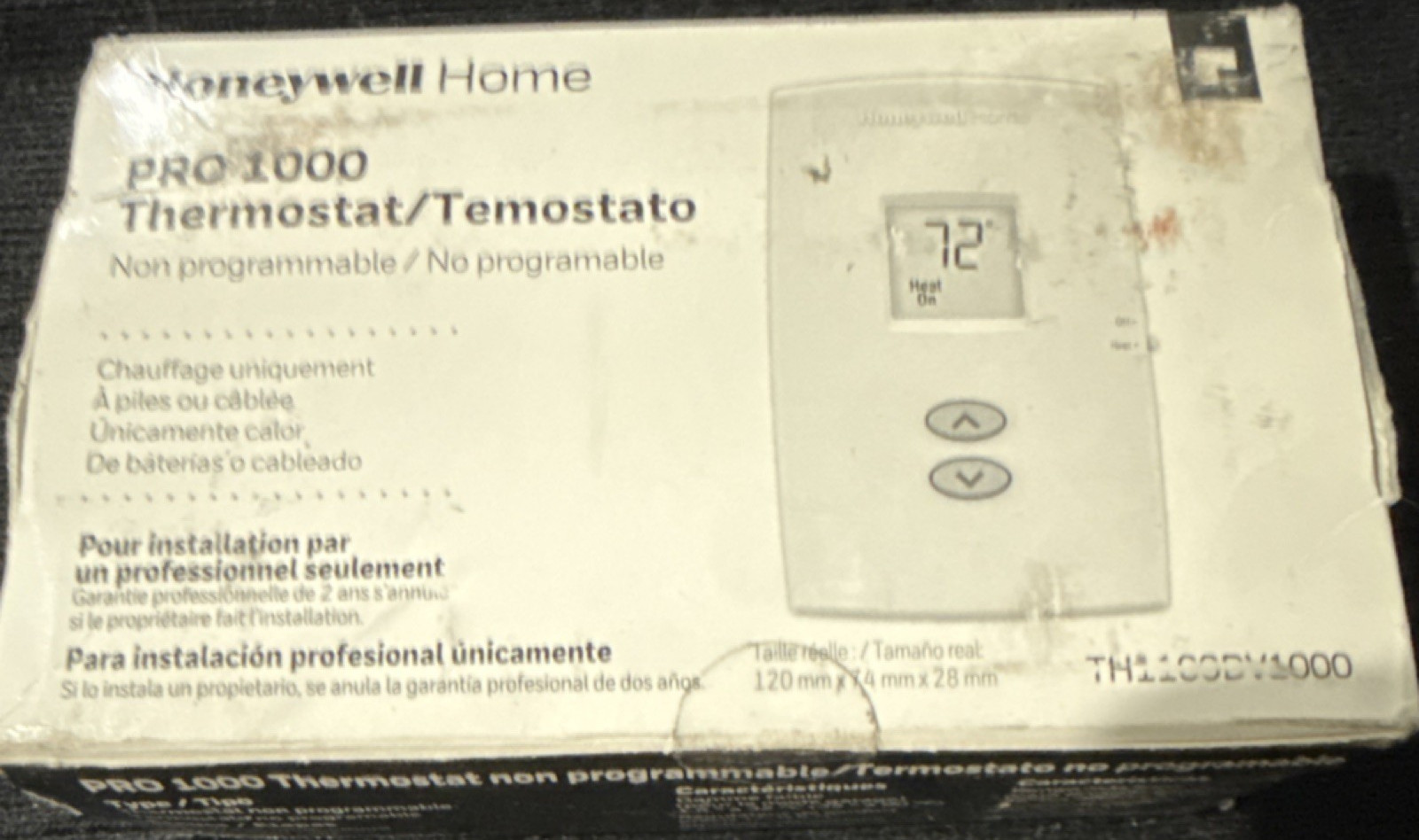 Honeywell Home PRO 1000 Non-Programmable Digital Thermostat White TH1100DV1000