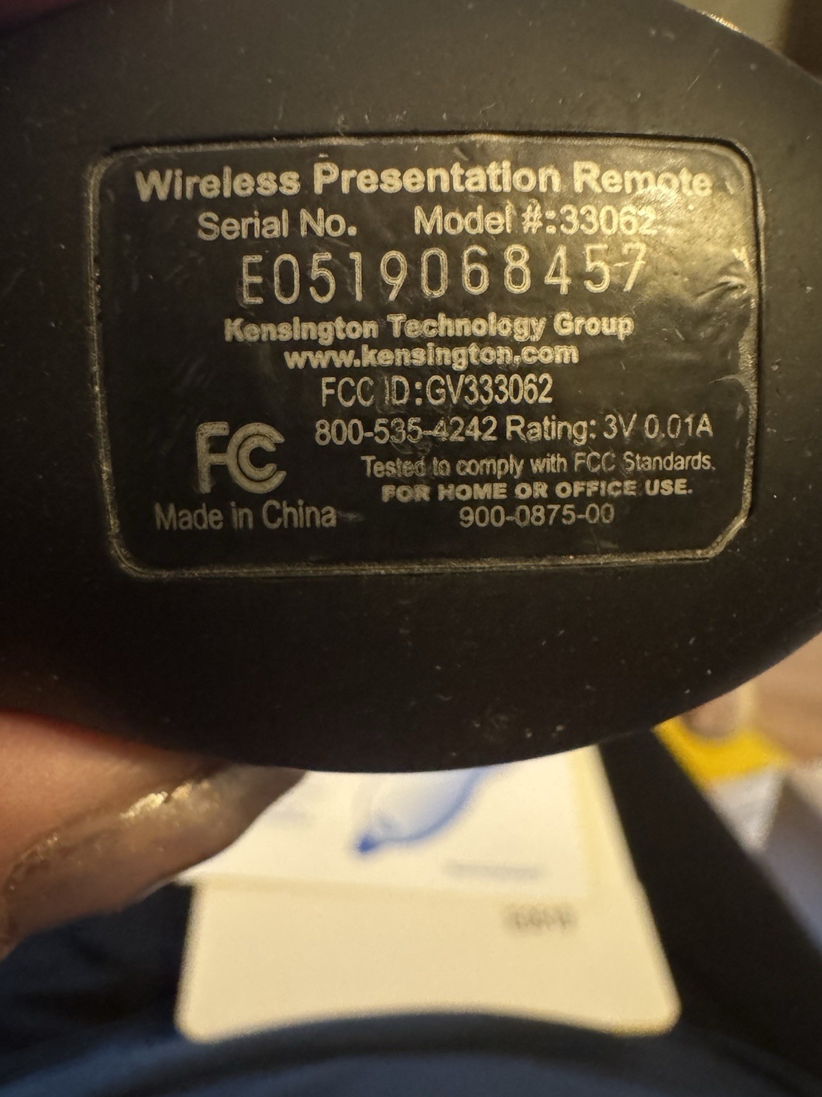 Kensington PocketPresenter Wireless Laser Pointer Remote - Model 33062