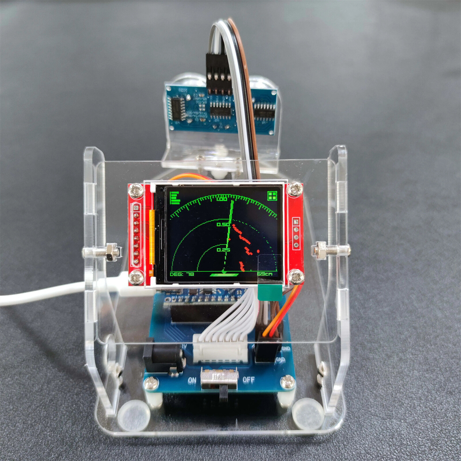 Mini Ultrasonic Radar + 1M Motor Range for Arduino Starter Kit Program Education