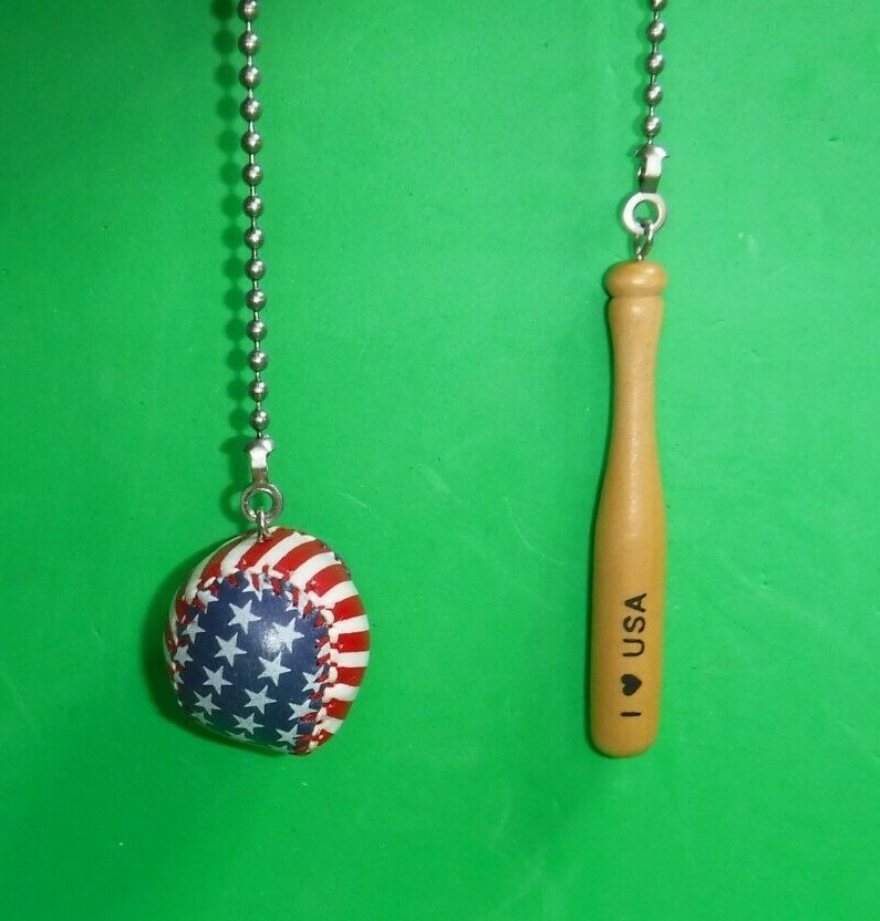 World Baseball Classic Team USA Baseball and Bat Pull Chain set Light / Fan
