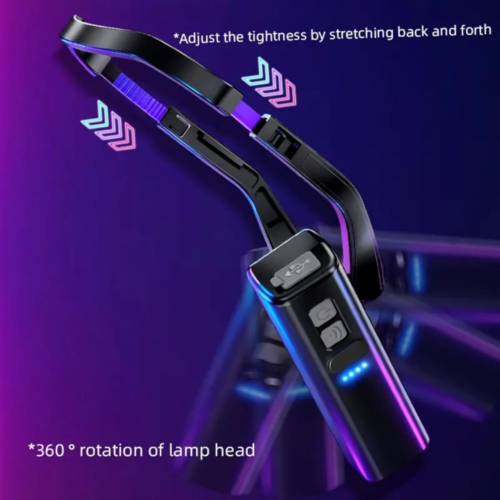 1000mAh Ear Worn LED Light Hands-Free Adjustable for Jogging Trail Running