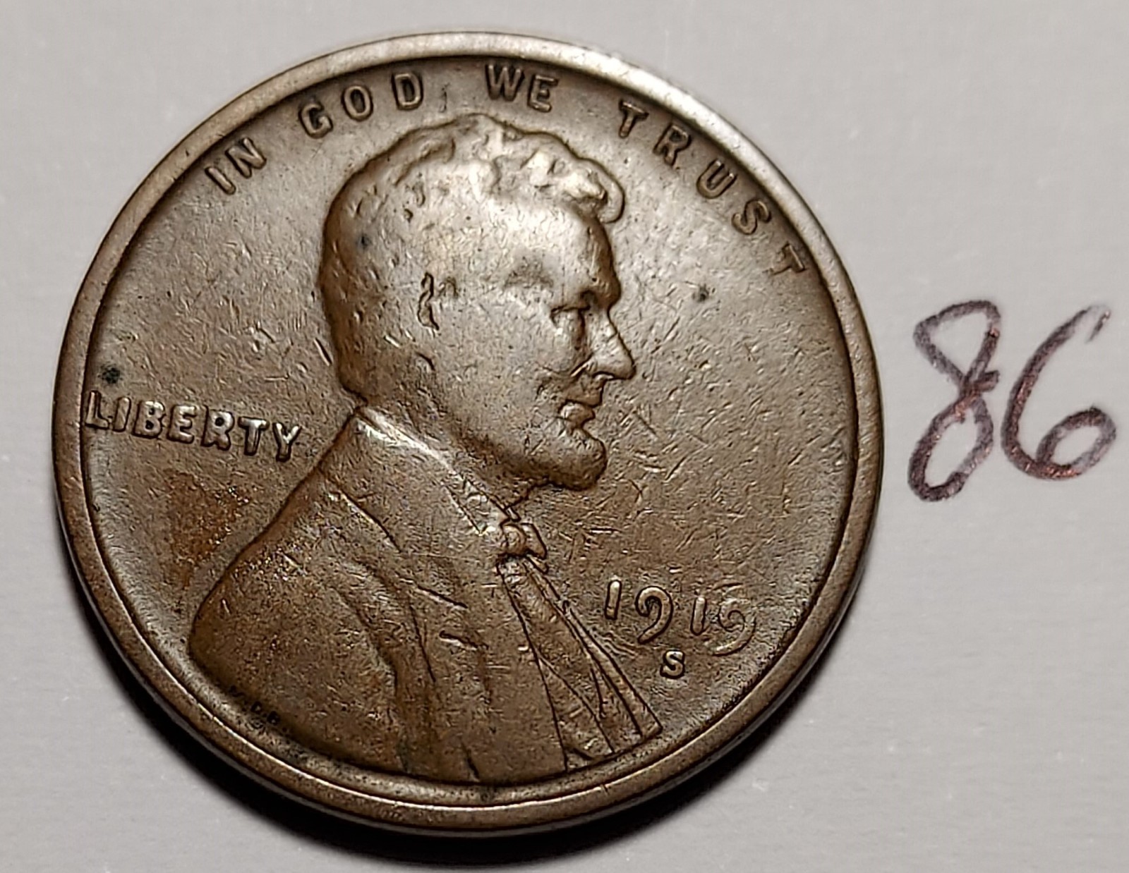1919-S Lincoln Wheat Cent   Fine      #86