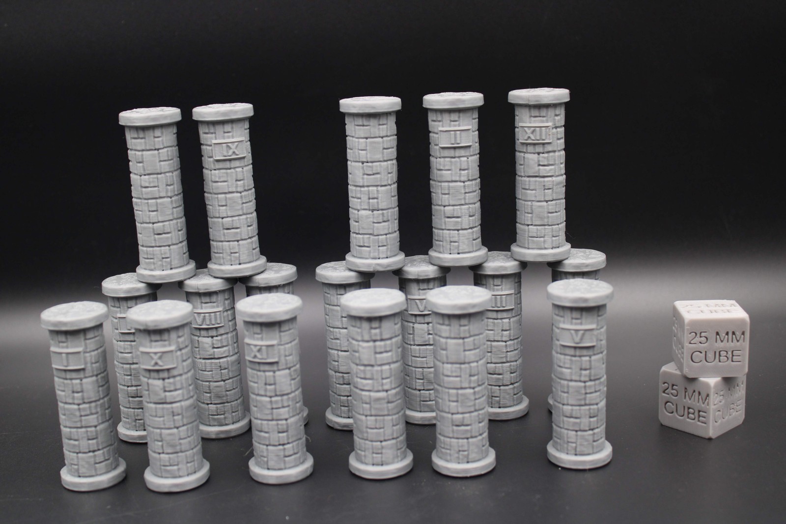 Tabletop Terrain Dungeon Round Column Pillars Objective Markers DnD Rpg Skirmish