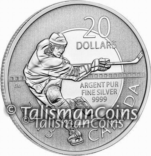 Canada 2013 NHL HOCKEY Slapshot $20 Pure Silver Specimen Finish in FULL MINT OGP