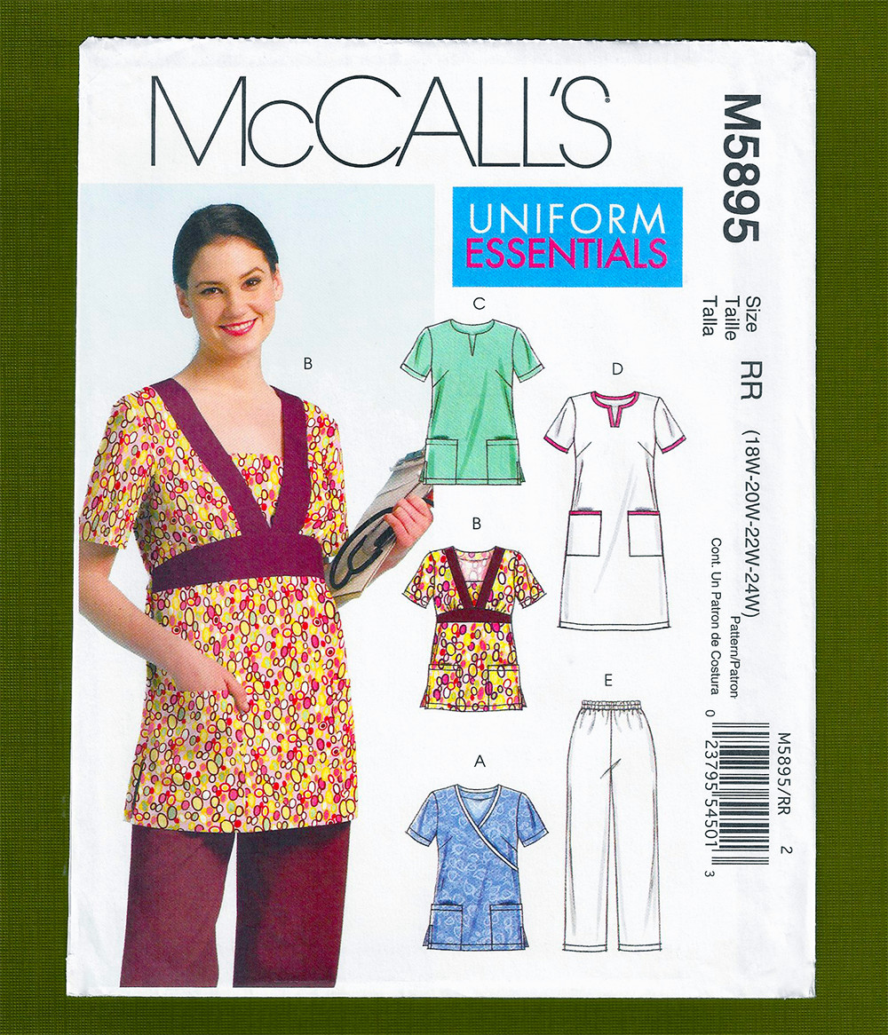 Women's Scrub Tops & Pants Sewing Pattern (Plus Sizes 18W-24W) McCalls 5895