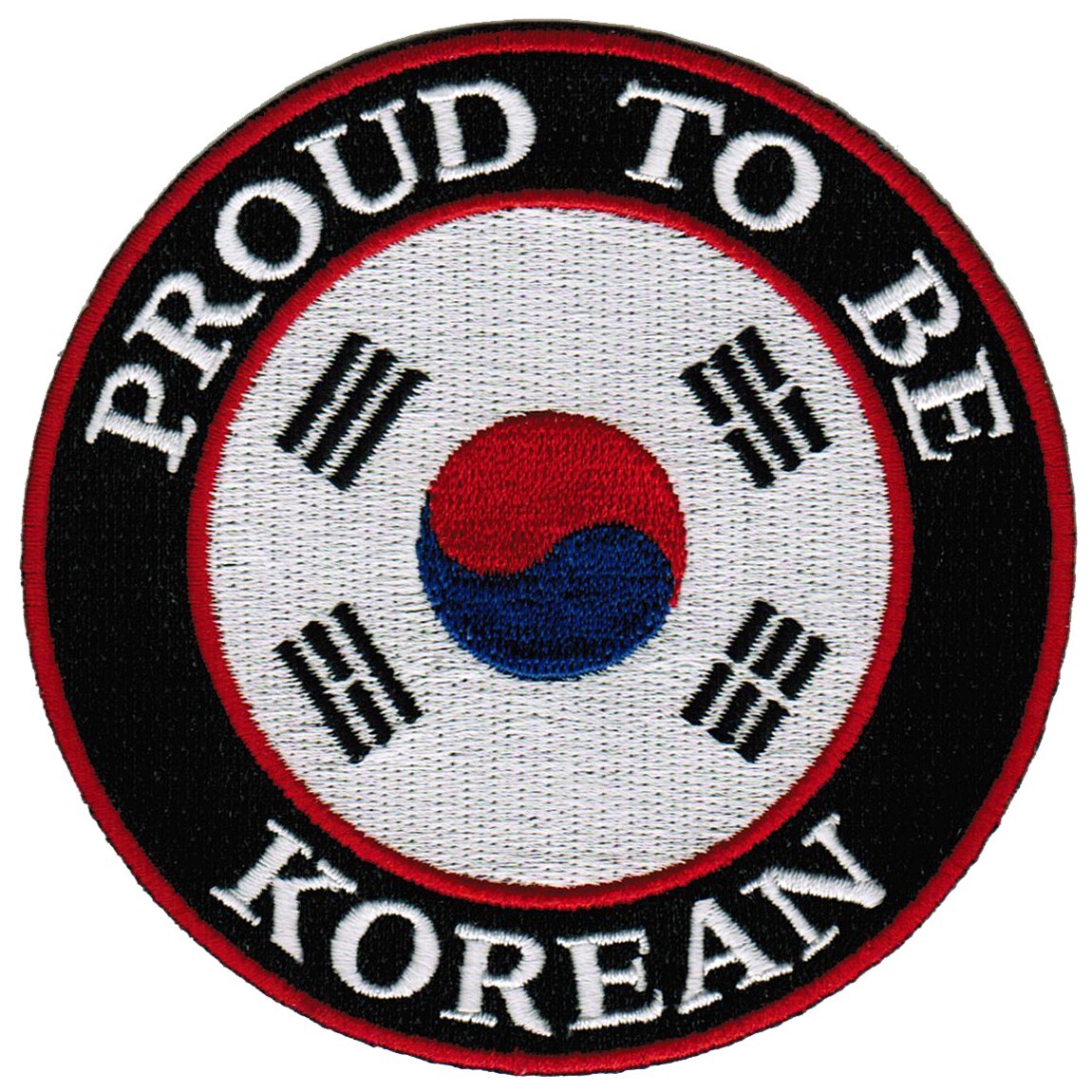 PROUD TO BE KOREAN embroidered iron-on PATCH SOUTH KOREA FLAG EMBLEM applique