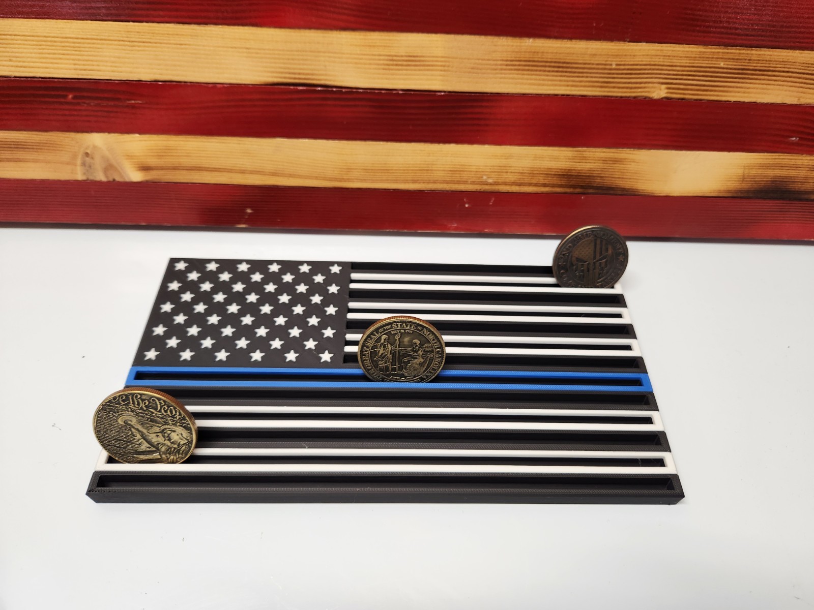 Challenge Coin Display Holder law enforcement police Edition Thin blue Line