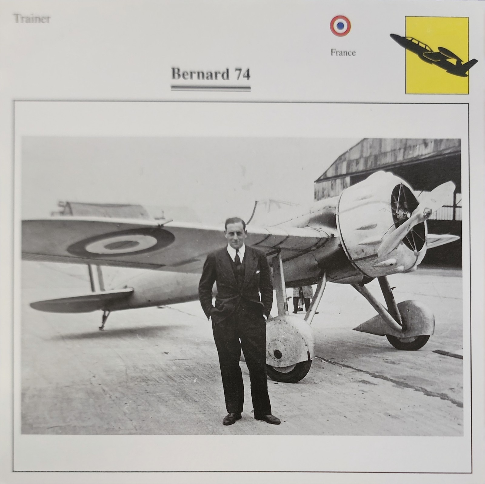 Bernard Plane Picture Original Aircraft Vtg Specs Detail Info Collector Card